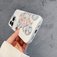 Bear avatar silicone border flower embellished cell phone protective case frosted feel new, for Apple cell phone series - 7DAY'S