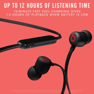 Beats Flex Wireless Earbuds - Apple W1 Headphone Chip, Magnetic Earphones, Class 1 Bluetooth, 12 Hours of Listening Time, Built - in Microphone - Black - 7DAY'S