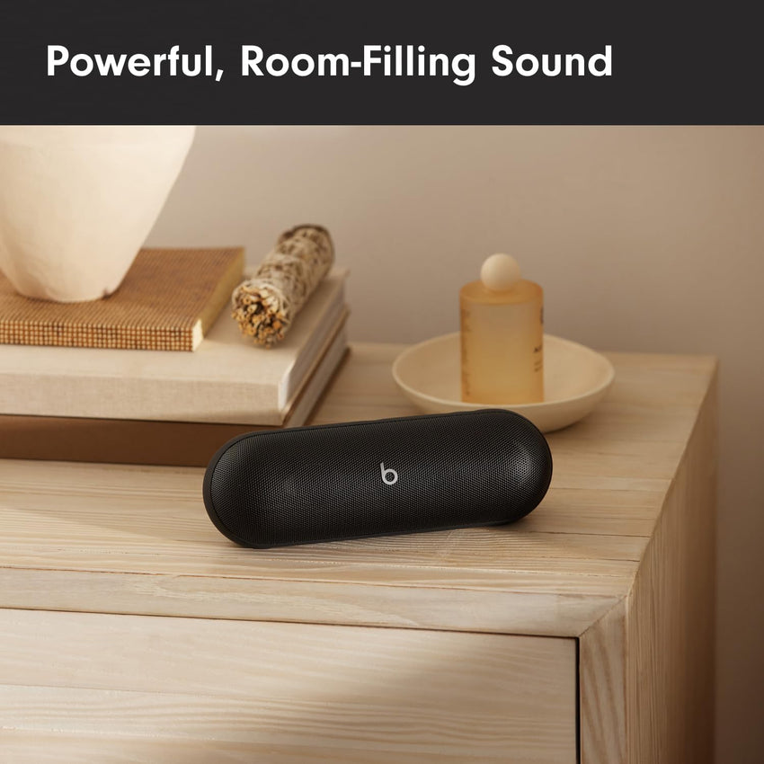 Beats Pill - Bluetooth Speaker and Portable Wireless Charger via USB - C - Up to 24 Hours Battery Life, IP67 Water Resistant, Apple & Android Compatible, Built - in Microphone – Matte Black (Renewed) - 7DAY'S