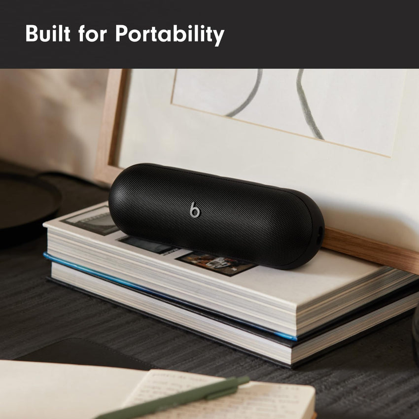 Beats Pill - Bluetooth Speaker and Portable Wireless Charger via USB - C - Up to 24 Hours Battery Life, IP67 Water Resistant, Apple & Android Compatible, Built - in Microphone – Matte Black (Renewed) - 7DAY'S