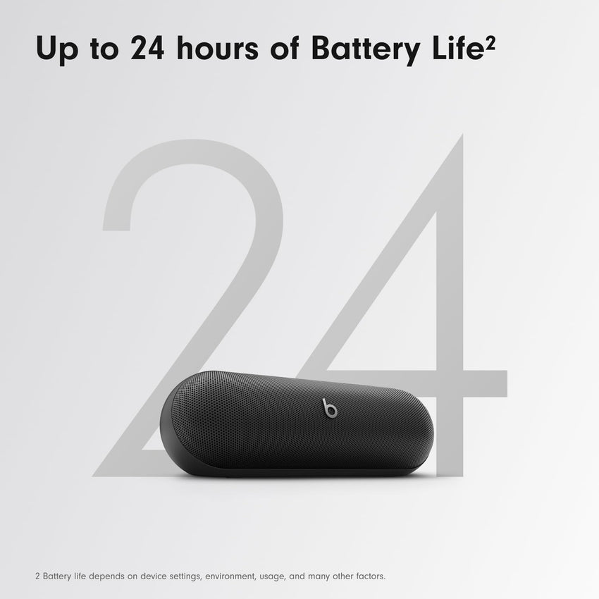 Beats Pill - Bluetooth Speaker and Portable Wireless Charger via USB - C - Up to 24 Hours Battery Life, IP67 Water Resistant, Apple & Android Compatible, Built - in Microphone – Matte Black (Renewed) - 7DAY'S