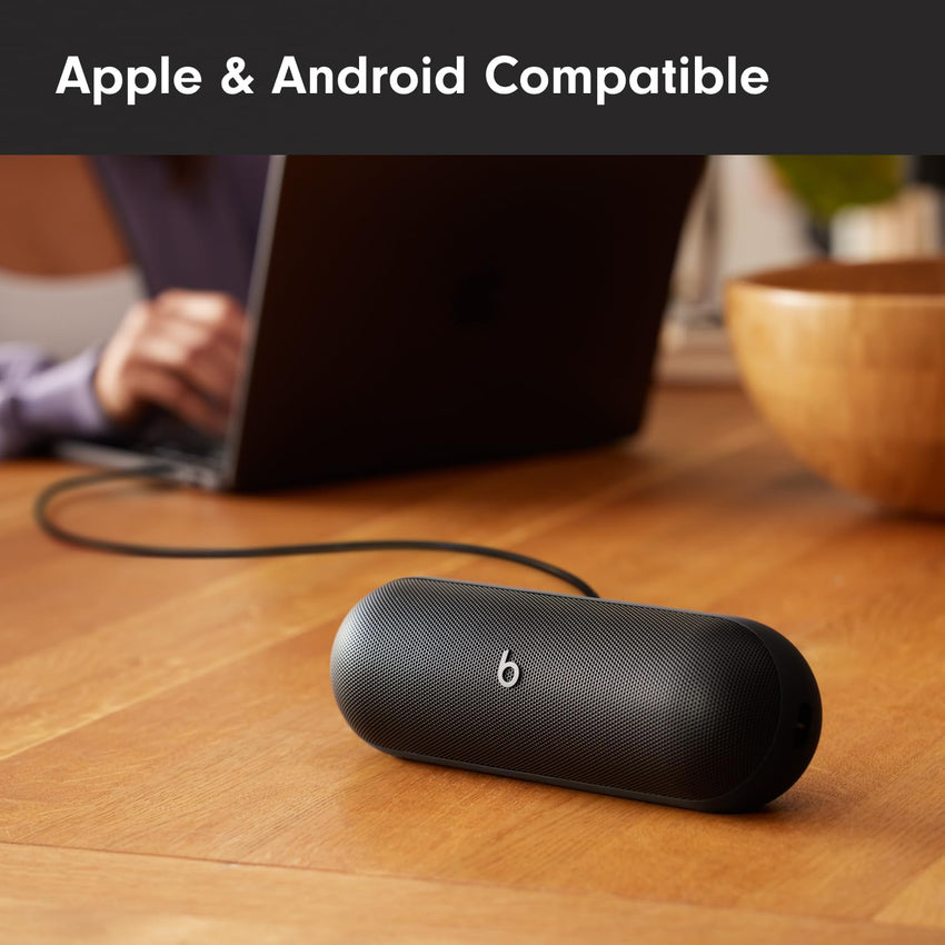 Beats Pill - Bluetooth Speaker and Portable Wireless Charger via USB - C - Up to 24 Hours Battery Life, IP67 Water Resistant, Apple & Android Compatible, Built - in Microphone – Matte Black (Renewed) - 7DAY'S