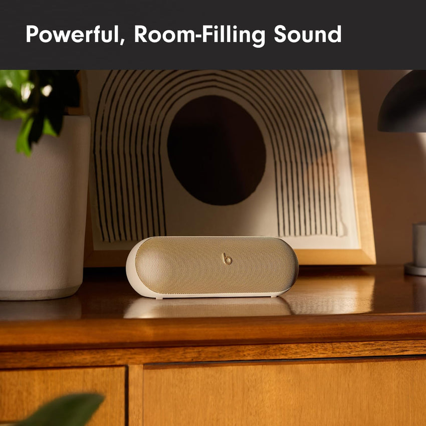Beats Pill - Portable Bluetooth Speaker - Up to 24H Battery Life, Water Resistant, Bluetooth, Apple & Android Compatible, Seriously Loud Sound for Home, Outdoor and Travel - Champagne Gold - 7DAY'S