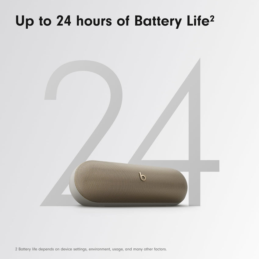 Beats Pill - Portable Bluetooth Speaker - Up to 24H Battery Life, Water Resistant, Bluetooth, Apple & Android Compatible, Seriously Loud Sound for Home, Outdoor and Travel - Champagne Gold - 7DAY'S