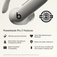 Beats Powerbeats Pro 2 Wireless Bluetooth Earbuds - Noise Cancelling, Heart Rate Monitor, IPX4, Up to 45H Battery & Charging Case, Works with Apple & Android - Quick Sand - 7DAY'S