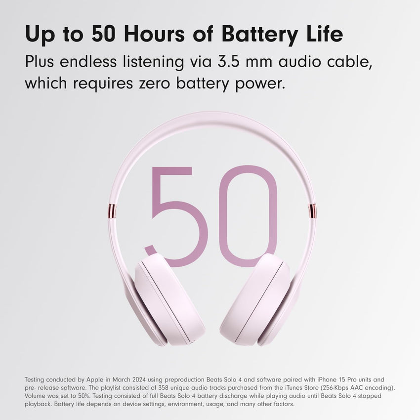 Beats Solo 4 - Wireless Bluetooth On - Ear Headphones, Cloud Pink (Renewed Premium) - 7DAY'S