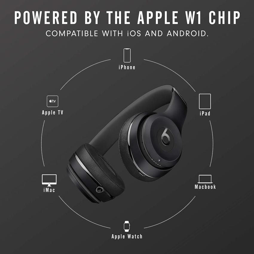 Beats Solo3 Wireless On - Ear Headphones - Apple W1 Headphone Chip, Class 1 Bluetooth, 40 Hours of Listening Time, Built - in Microphone - Black - 7DAY'S