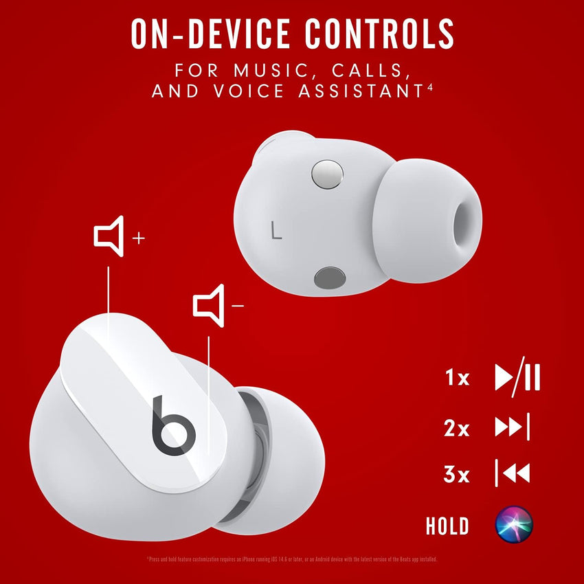 Beats Studio Buds - True Wireless Noise Cancelling Earbuds - Compatible with Apple & Android, Built - in Microphone, IPX4 Rating, Sweat Resistant Earphones, Class 1 Bluetooth Headphones - White - 7DAY'S