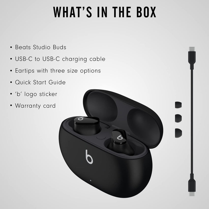 Beats Studio Buds - True Wireless Noise Cancelling Earphones - Black (Renewed Premium) - 7DAY'S