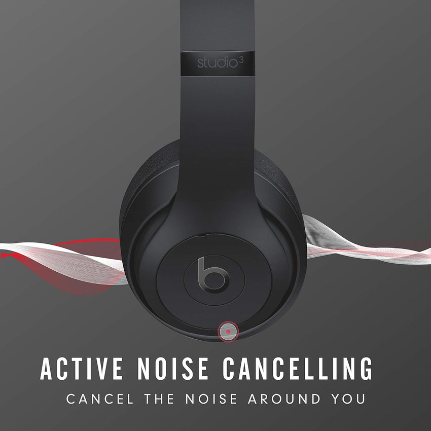 Beats Studio3 Wireless Noise Cancelling Over - Ear Headphones - Apple W1 Headphone Chip, Class 1 Bluetooth, 22 Hours of Listening Time, Built - in Microphone - Matte Black - 7DAY'S