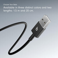 Beats USB - A to USB - C Woven Cable Fast Charging Durable and Tangle - Free Design Compatible Charger for Apple & Android Devices (1.5 m, 5 ft) - Bolt Black - 7DAY'S