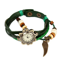 Beautiful Bohemian Style Retro Handmade Leather Angel Wing Women's Watches - 7DAY'S