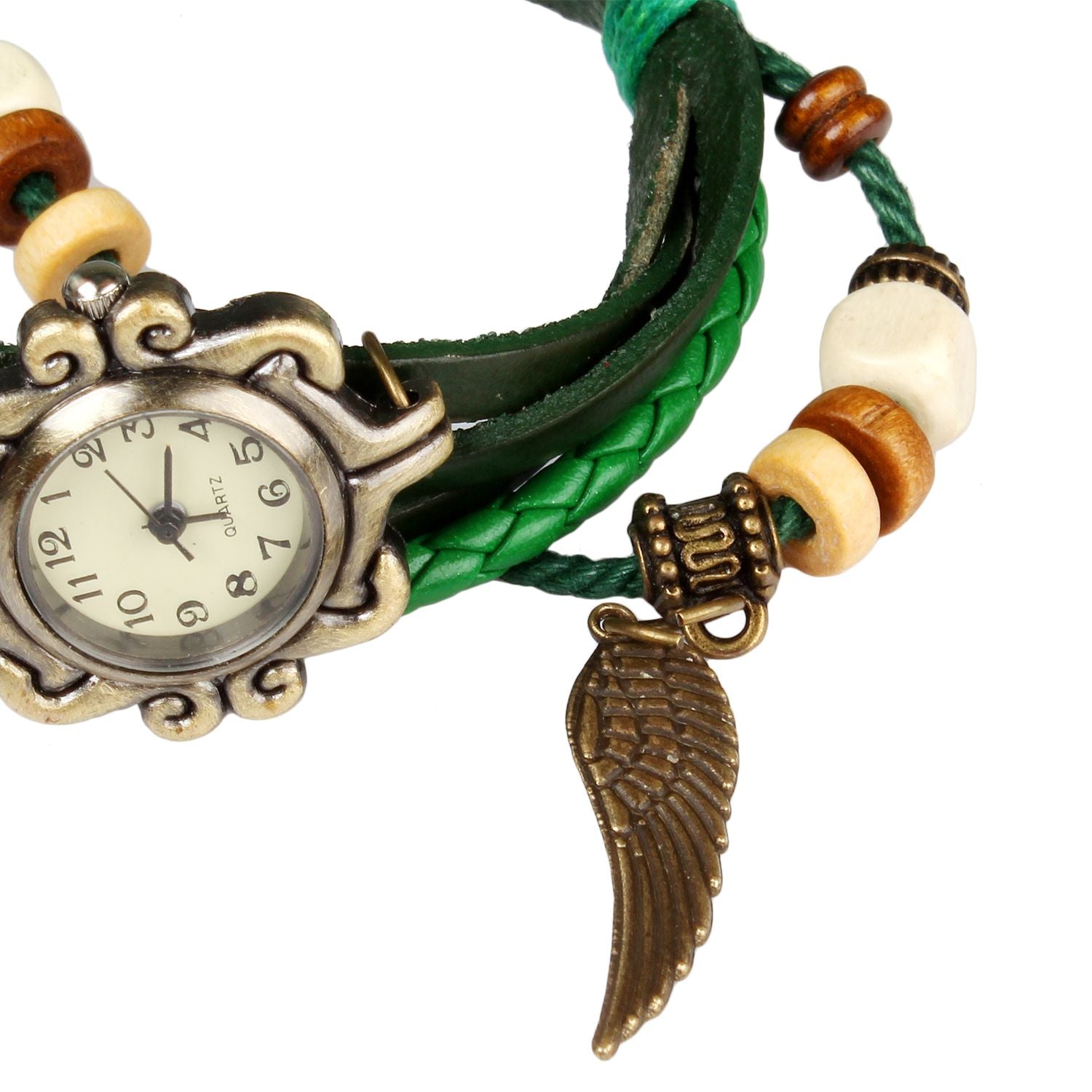 Beautiful Bohemian Style Retro Handmade Leather Angel Wing Women's Watches - 7DAY'S