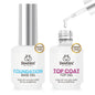 Beetles 2 Pcs 15ml No Wipe Gel Top Coat and Base Coat Set - Shine Finish and Long Lasting, Soak Off LED Nail Lamp Gel Base Top Coat Finish Nail Art Design Manicure Gifts for Women - 7DAY'S