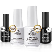 Beetles 2 Pcs 15ml No Wipe Gel Top Coat and Base Coat Set - Shine Finish and Long Lasting, Soak Off LED Nail Lamp Gel Base Top Coat Finish Nail Art Design Manicure Gifts for Women - 7DAY'S
