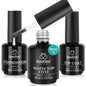 Beetles 2 Pcs 15ml No Wipe Gel Top Coat and Base Coat Set - Shine Finish and Long Lasting, Soak Off LED Nail Lamp Gel Base Top Coat Finish Nail Art Design Manicure Gifts for Women - 7DAY'S