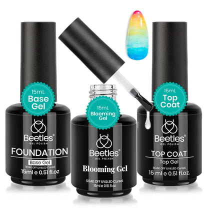 Beetles 2 Pcs 15ml No Wipe Gel Top Coat and Base Coat Set - Shine Finish and Long Lasting, Soak Off LED Nail Lamp Gel Base Top Coat Finish Nail Art Design Manicure Gifts for Women - 7DAY'S