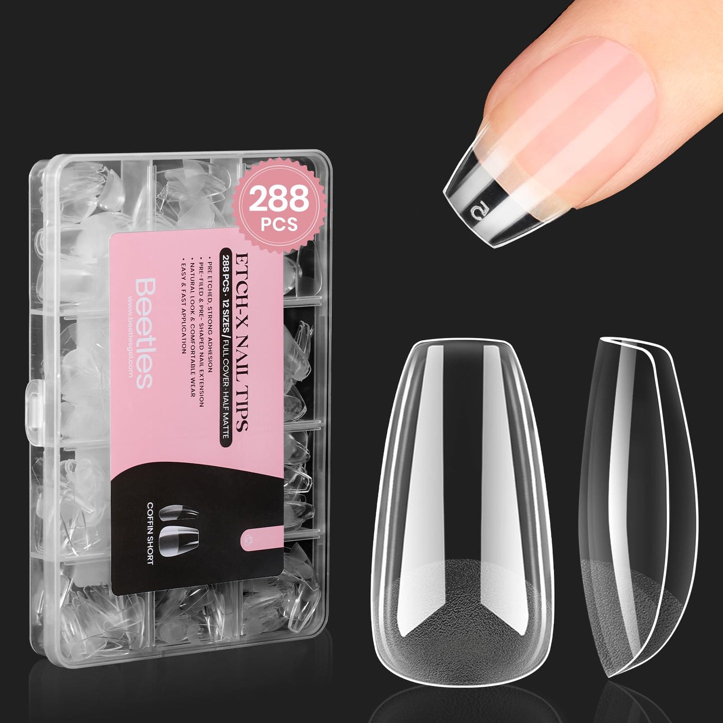 beetles Gel Polish 9 In 1 Gel Nail Glue for Clear Acrylic Nail Tips 2 Pcs 15ml Long Lasting Nail Gel Kit for False Nails Tips, Base Blooming Nail Gel, U V Light Required - 7DAY'S