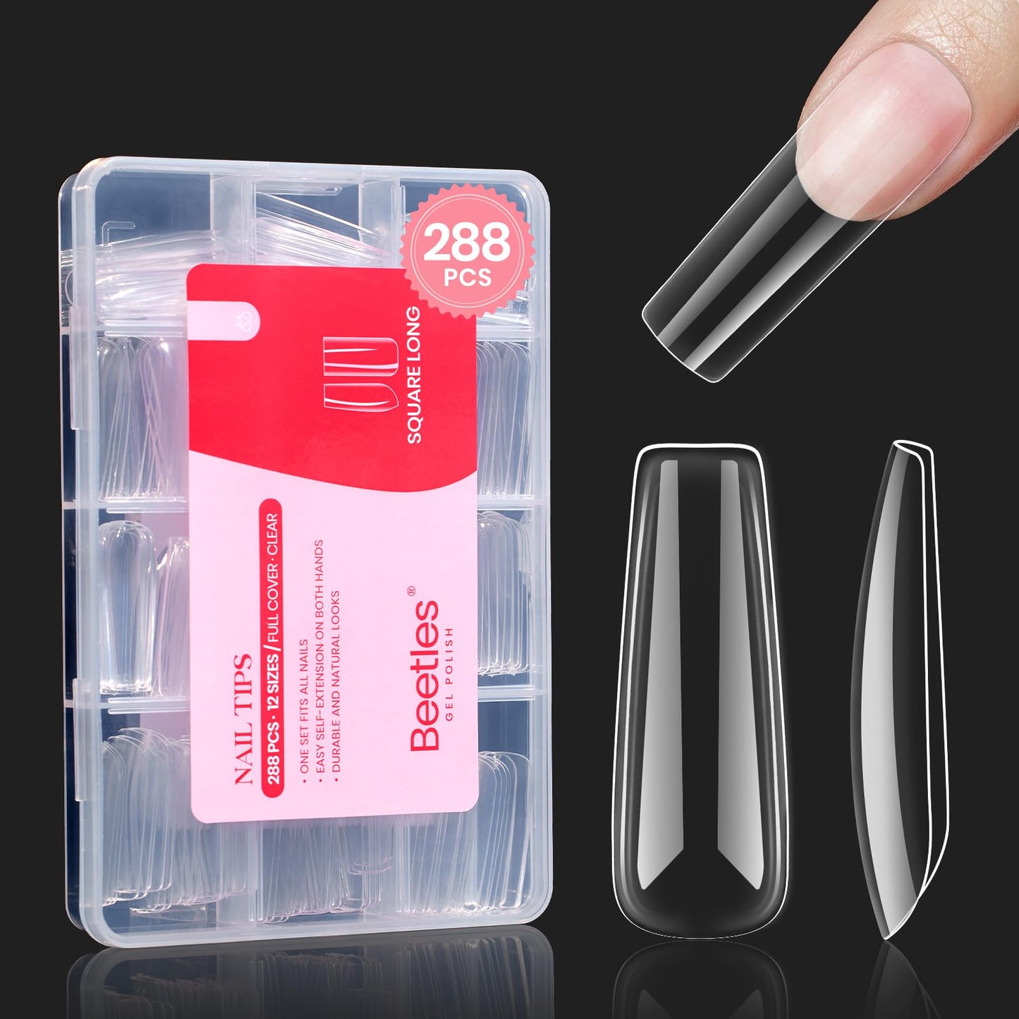 beetles Gel Polish 9 In 1 Gel Nail Glue for Clear Acrylic Nail Tips 2 Pcs 15ml Long Lasting Nail Gel Kit for False Nails Tips, Base Blooming Nail Gel, U V Light Required - 7DAY'S