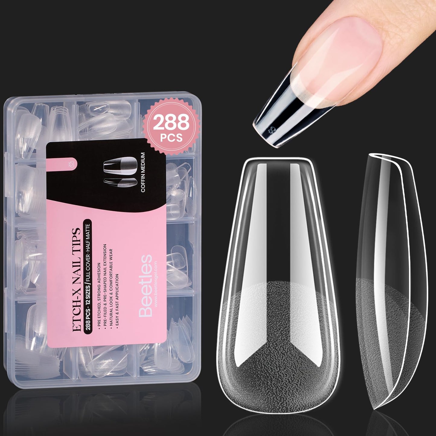 beetles Gel Polish 9 In 1 Gel Nail Glue for Clear Acrylic Nail Tips 2 Pcs 15ml Long Lasting Nail Gel Kit for False Nails Tips, Base Blooming Nail Gel, U V Light Required - 7DAY'S