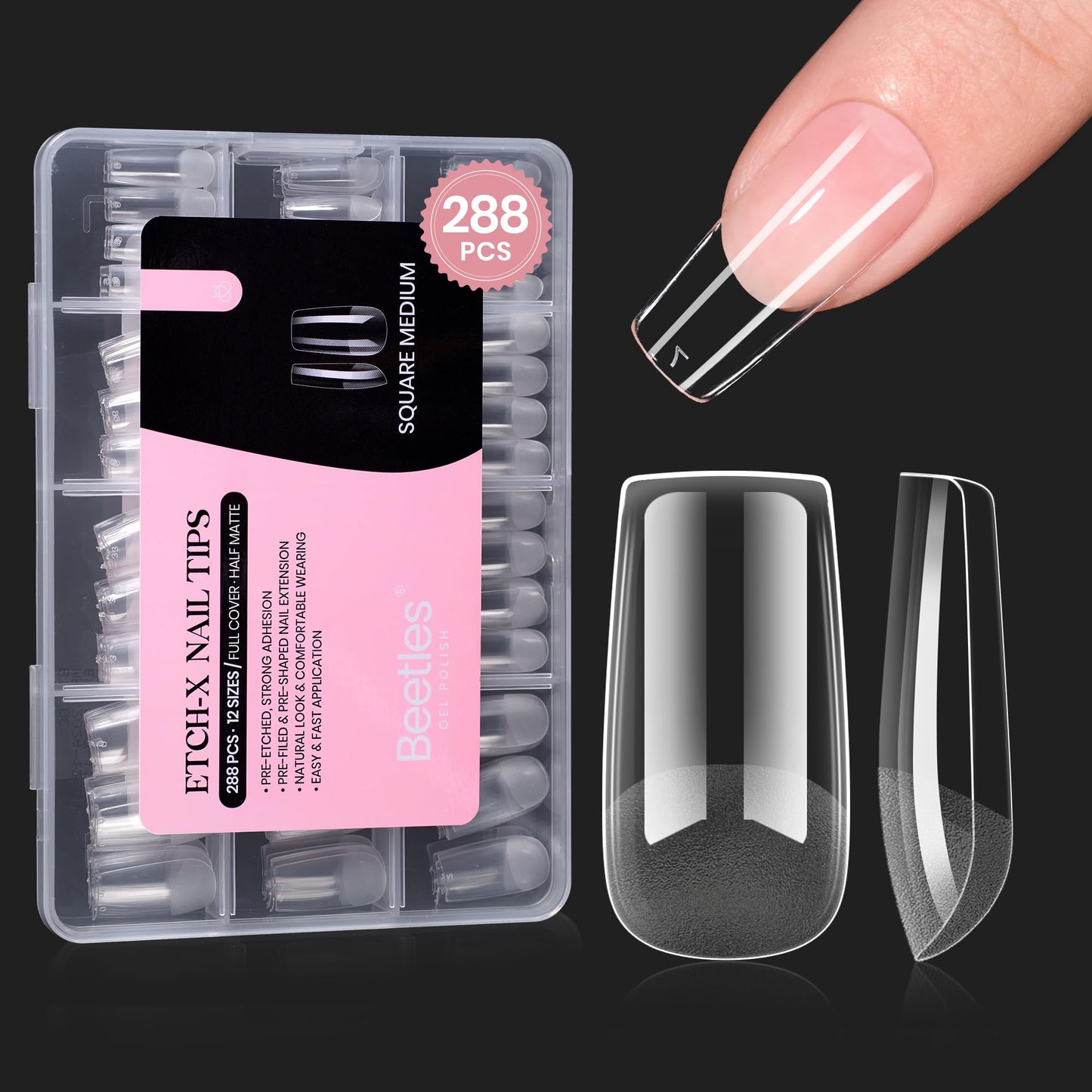 beetles Gel Polish 9 In 1 Gel Nail Glue for Clear Acrylic Nail Tips 2 Pcs 15ml Long Lasting Nail Gel Kit for False Nails Tips, Base Blooming Nail Gel, U V Light Required - 7DAY'S