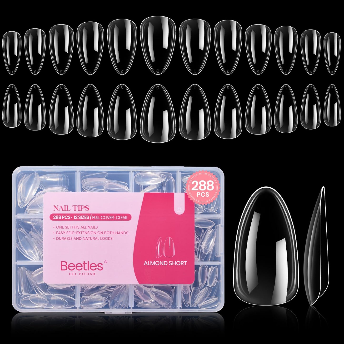 beetles Gel Polish 9 In 1 Gel Nail Glue for Clear Acrylic Nail Tips 2 Pcs 15ml Long Lasting Nail Gel Kit for False Nails Tips, Base Blooming Nail Gel, U V Light Required - 7DAY'S