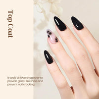 beetles Gel Polish No Wipe Gel Top Coat - Clear Color Top Coat Gel Nail Polish Shine Finish and Long Lasting, Soak Off Nail Lamp, 15ml Gift for Girls - 7DAY'S