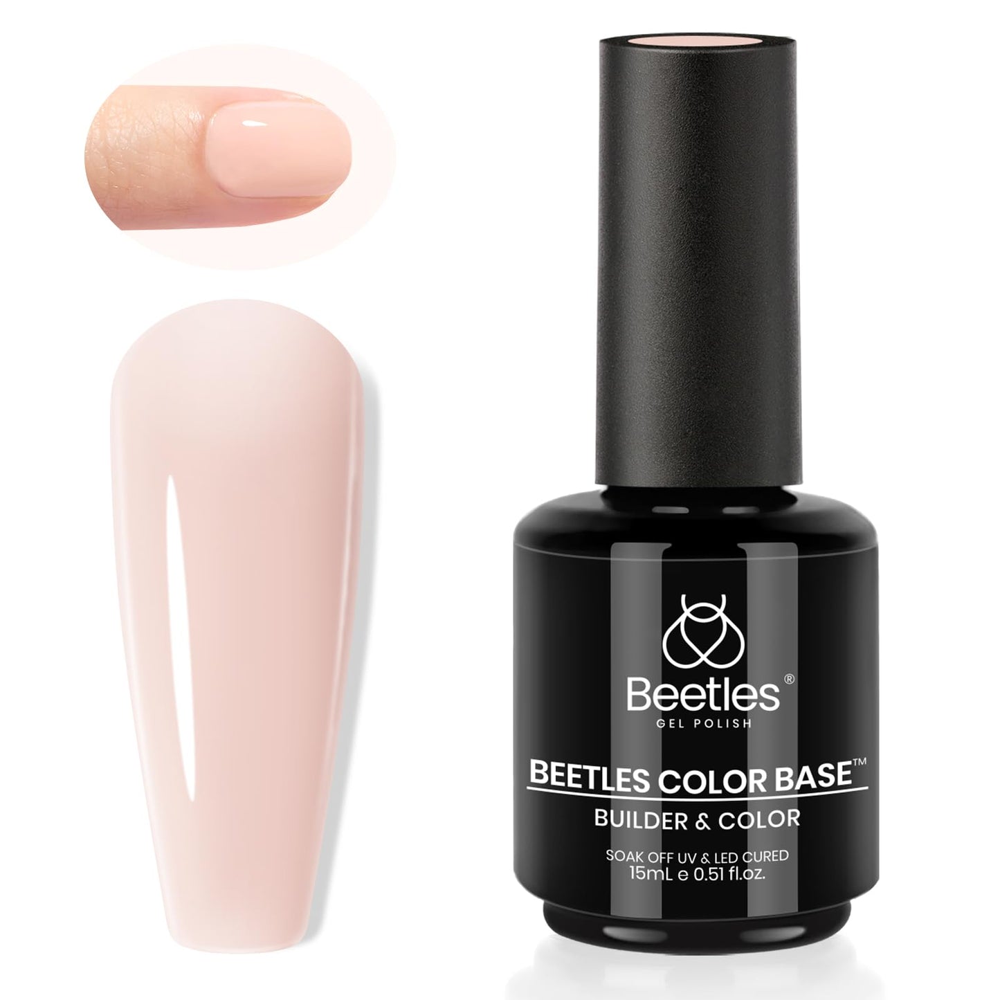 beetles Gel Polish No Wipe Gel Top Coat - Clear Color Top Coat Gel Nail Polish Shine Finish and Long Lasting, Soak Off Nail Lamp, 15ml Gift for Girls - 7DAY'S