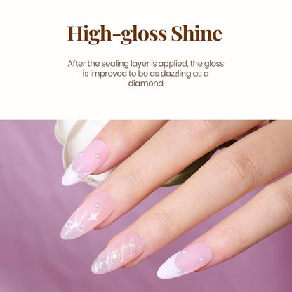beetles Gel Polish No Wipe Gel Top Coat - Clear Color Top Coat Gel Nail Polish Shine Finish and Long Lasting, Soak Off Nail Lamp, 15ml Gift for Girls - 7DAY'S