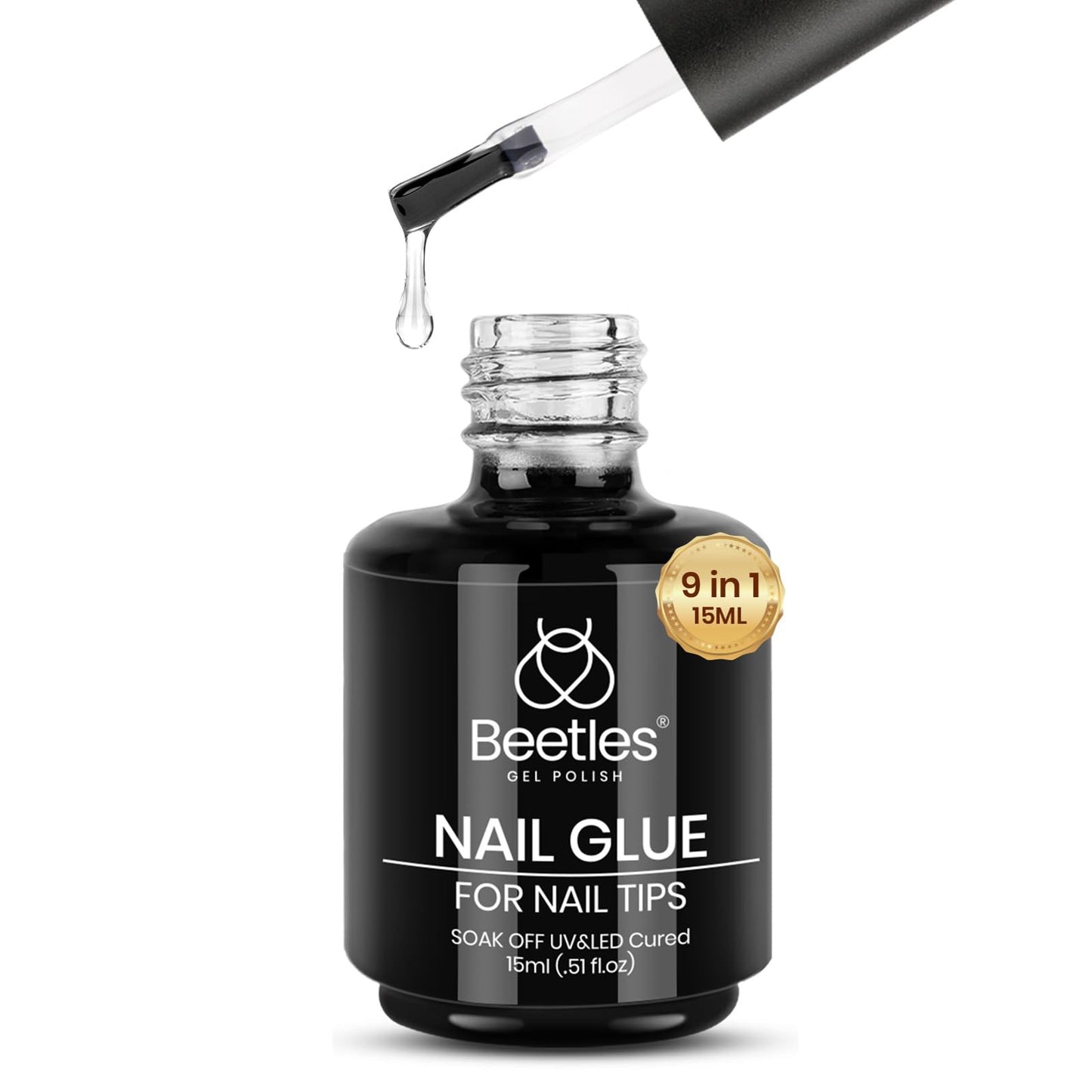 beetles Gel Polish No Wipe Gel Top Coat - Clear Color Top Coat Gel Nail Polish Shine Finish and Long Lasting, Soak Off Nail Lamp, 15ml Gift for Girls - 7DAY'S