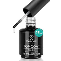 beetles Gel Polish No Wipe Gel Top Coat - Clear Color Top Coat Gel Nail Polish Shine Finish and Long Lasting, Soak Off Nail Lamp, 15ml Gift for Girls - 7DAY'S