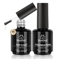 beetles Gel Polish No Wipe Gel Top Coat - Clear Color Top Coat Gel Nail Polish Shine Finish and Long Lasting, Soak Off Nail Lamp, 15ml Gift for Girls - 7DAY'S