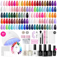 beetles Gel Polish Set Fall Gel Nail Polish Kit 36 Pcs 32 Colors with Base Top Coat Burgundy Red Blue Purple Hot Pink Green Black White Uv LED Lamp Nails Gifts for Women Fingertip Palette - 7DAY'S