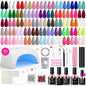 beetles Gel Polish Set Fall Gel Nail Polish Kit 36 Pcs 32 Colors with Base Top Coat Burgundy Red Blue Purple Hot Pink Green Black White Uv LED Lamp Nails Gifts for Women Fingertip Palette - 7DAY'S