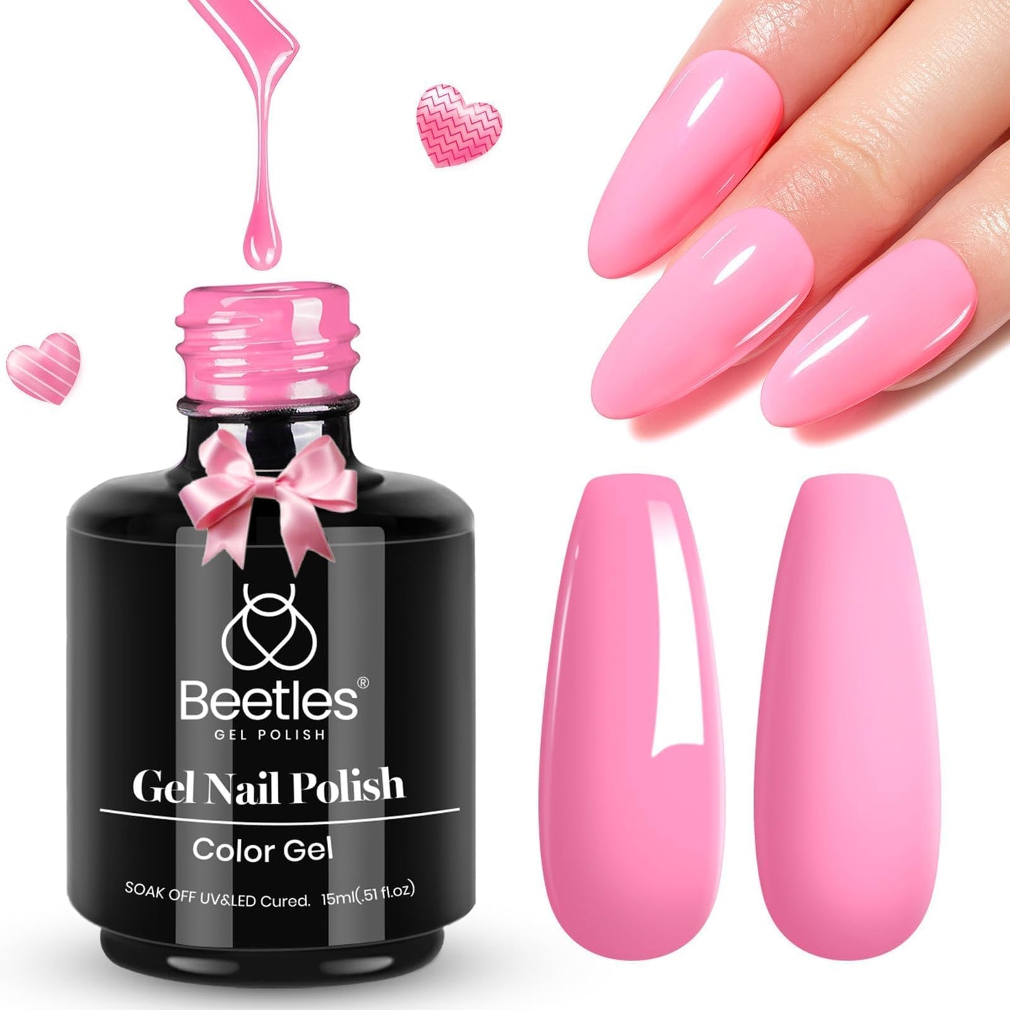 Beetles White Gel Nail Polish,15ml Summer Soak Off UV Gel Polish French Nail Art Manicure Salon DIY Design at Home Gift for Woman - 7DAY'S