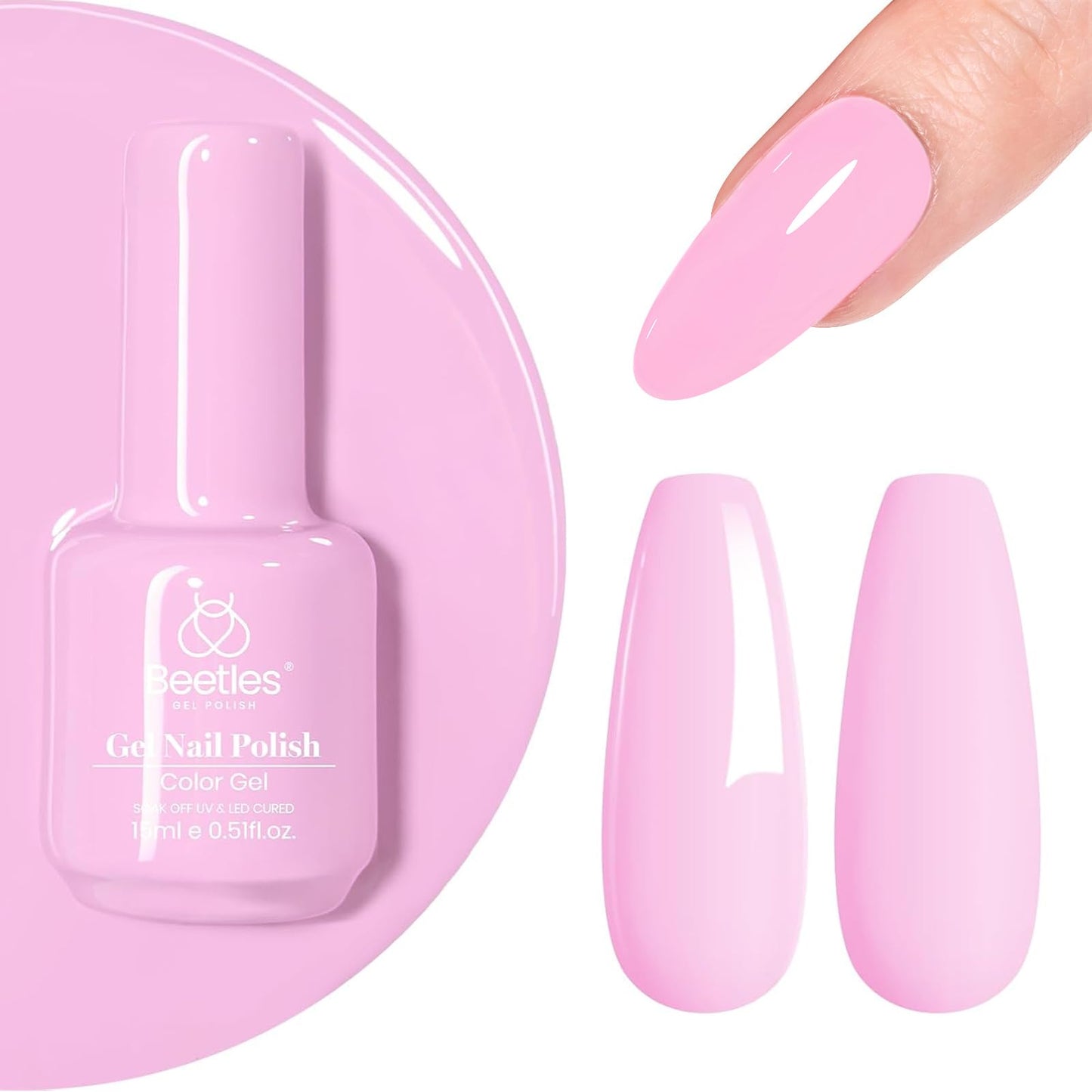 Beetles White Gel Nail Polish,15ml Summer Soak Off UV Gel Polish French Nail Art Manicure Salon DIY Design at Home Gift for Woman - 7DAY'S