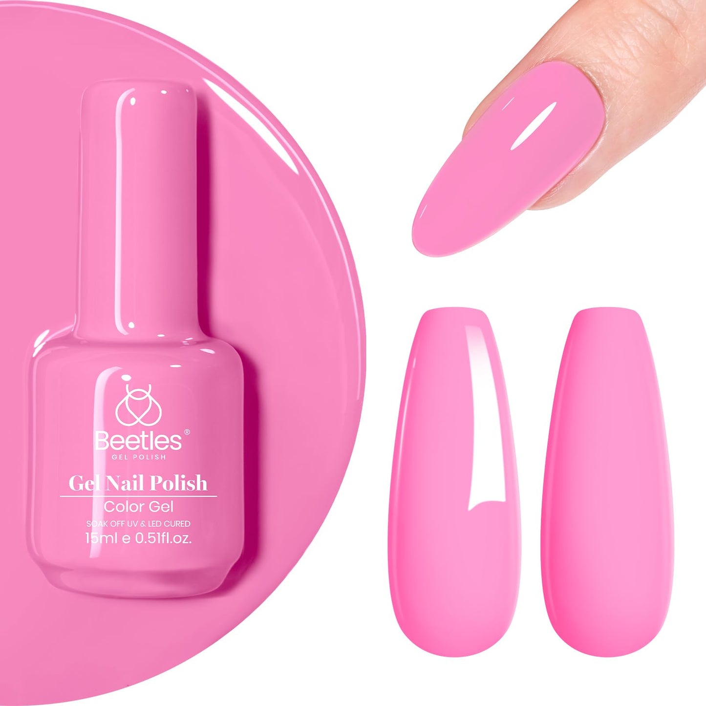 Beetles White Gel Nail Polish,15ml Summer Soak Off UV Gel Polish French Nail Art Manicure Salon DIY Design at Home Gift for Woman - 7DAY'S