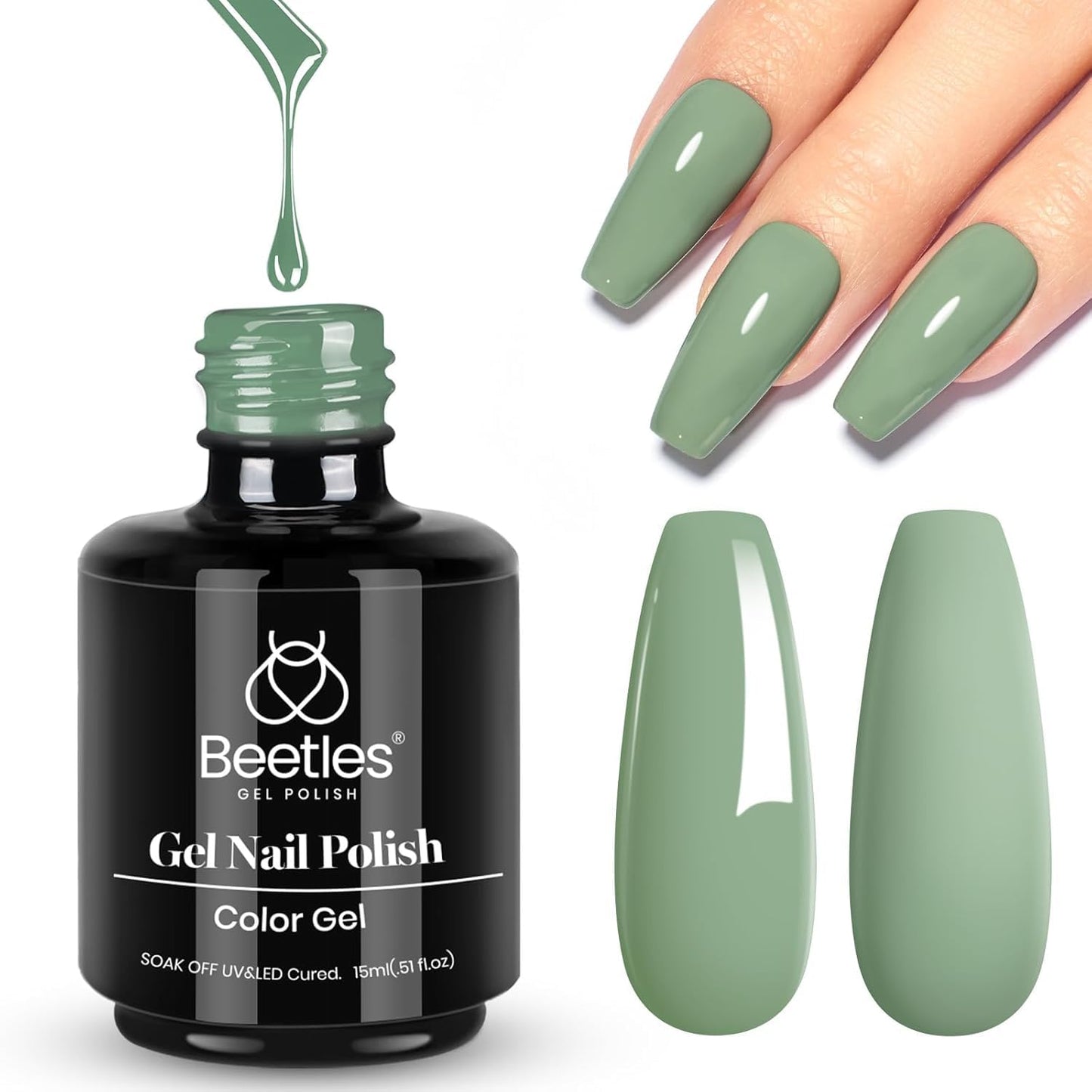 Beetles White Gel Nail Polish,15ml Summer Soak Off UV Gel Polish French Nail Art Manicure Salon DIY Design at Home Gift for Woman - 7DAY'S