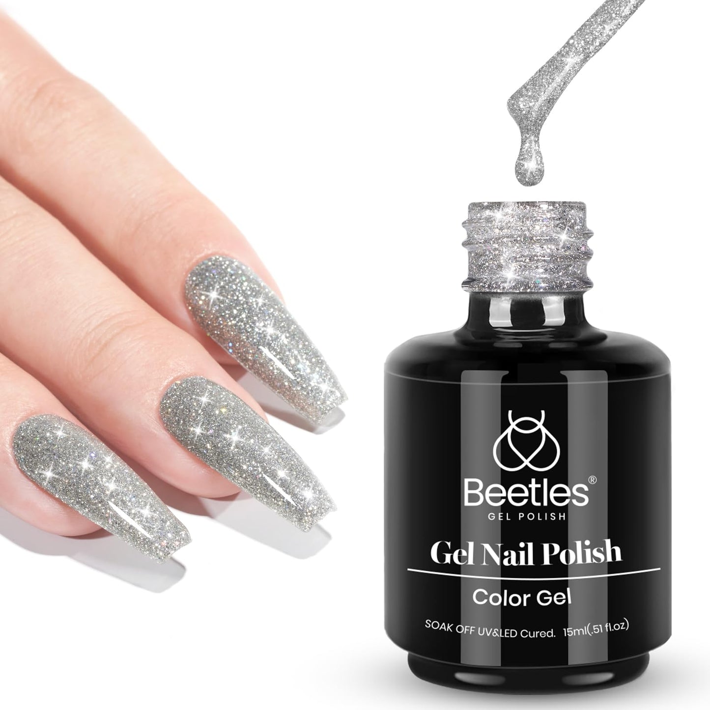 Beetles White Gel Nail Polish,15ml Summer Soak Off UV Gel Polish French Nail Art Manicure Salon DIY Design at Home Gift for Woman - 7DAY'S
