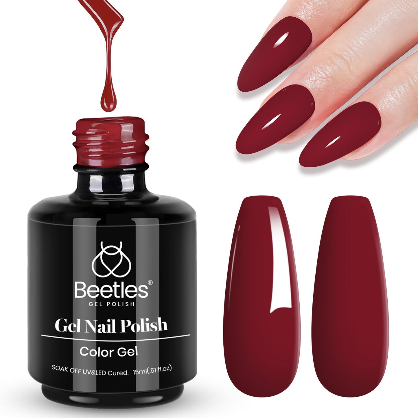 Beetles White Gel Nail Polish,15ml Summer Soak Off UV Gel Polish French Nail Art Manicure Salon DIY Design at Home Gift for Woman - 7DAY'S