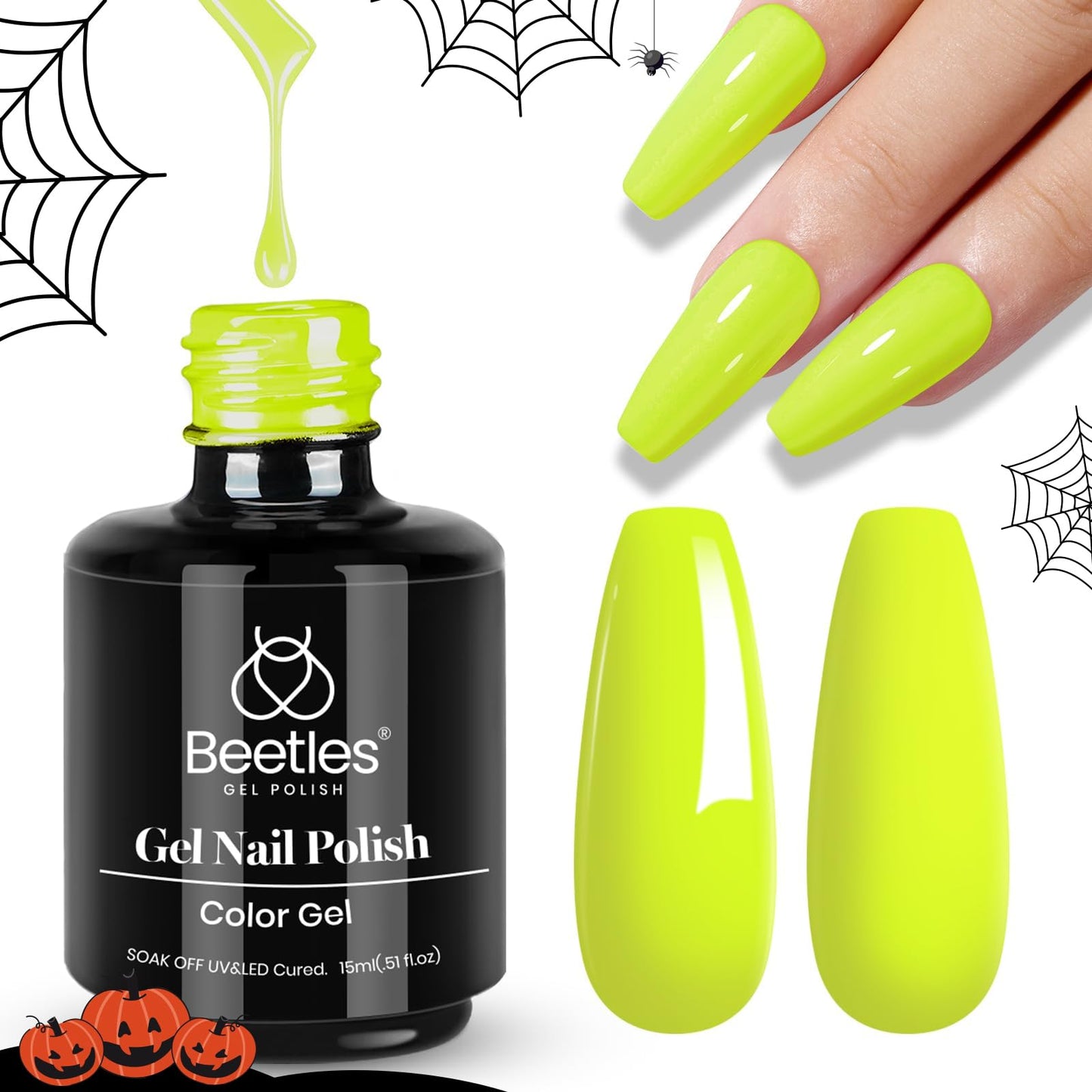 Beetles White Gel Nail Polish,15ml Summer Soak Off UV Gel Polish French Nail Art Manicure Salon DIY Design at Home Gift for Woman - 7DAY'S