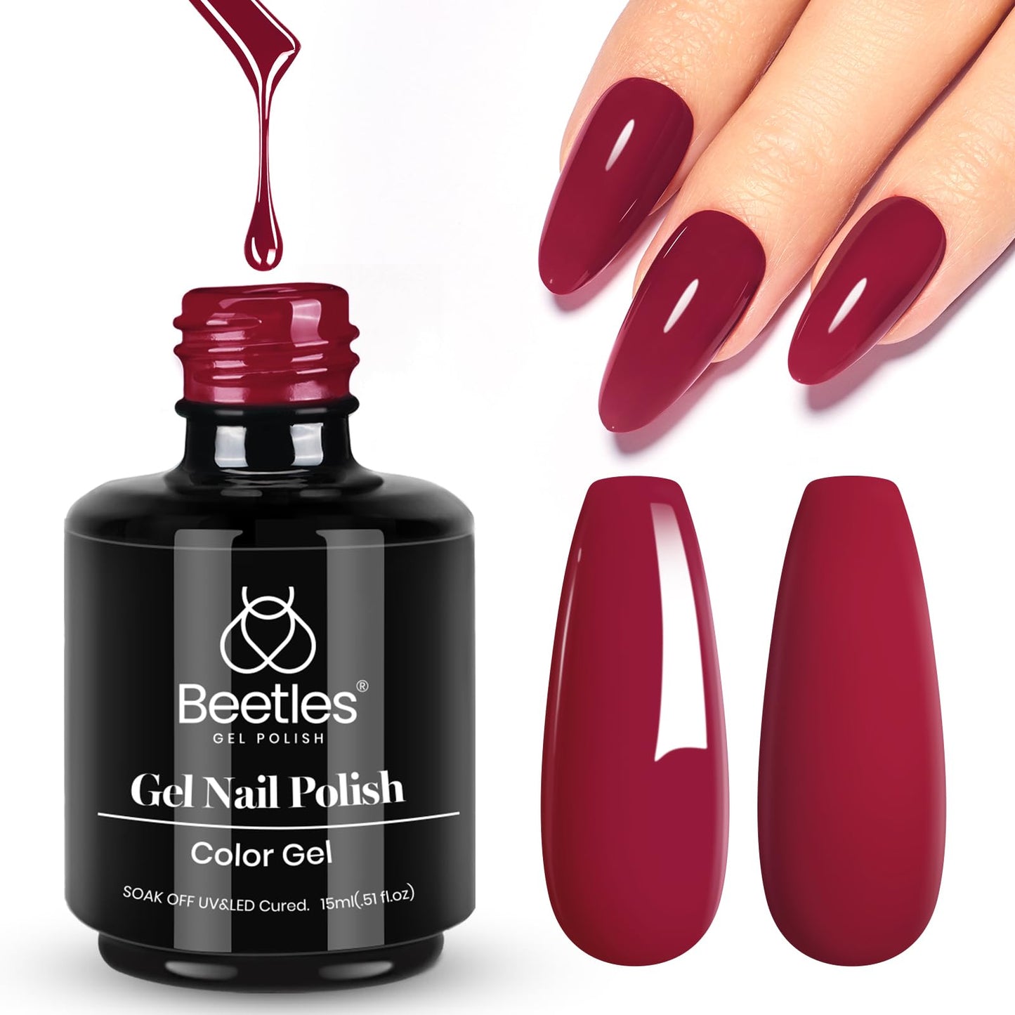 Beetles White Gel Nail Polish,15ml Summer Soak Off UV Gel Polish French Nail Art Manicure Salon DIY Design at Home Gift for Woman - 7DAY'S