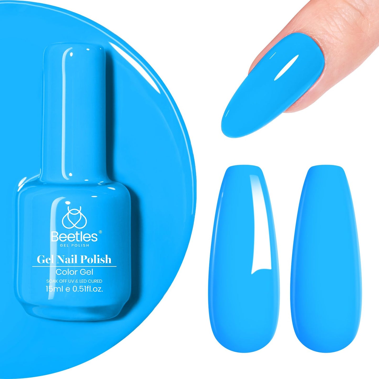 Beetles White Gel Nail Polish,15ml Summer Soak Off UV Gel Polish French Nail Art Manicure Salon DIY Design at Home Gift for Woman - 7DAY'S