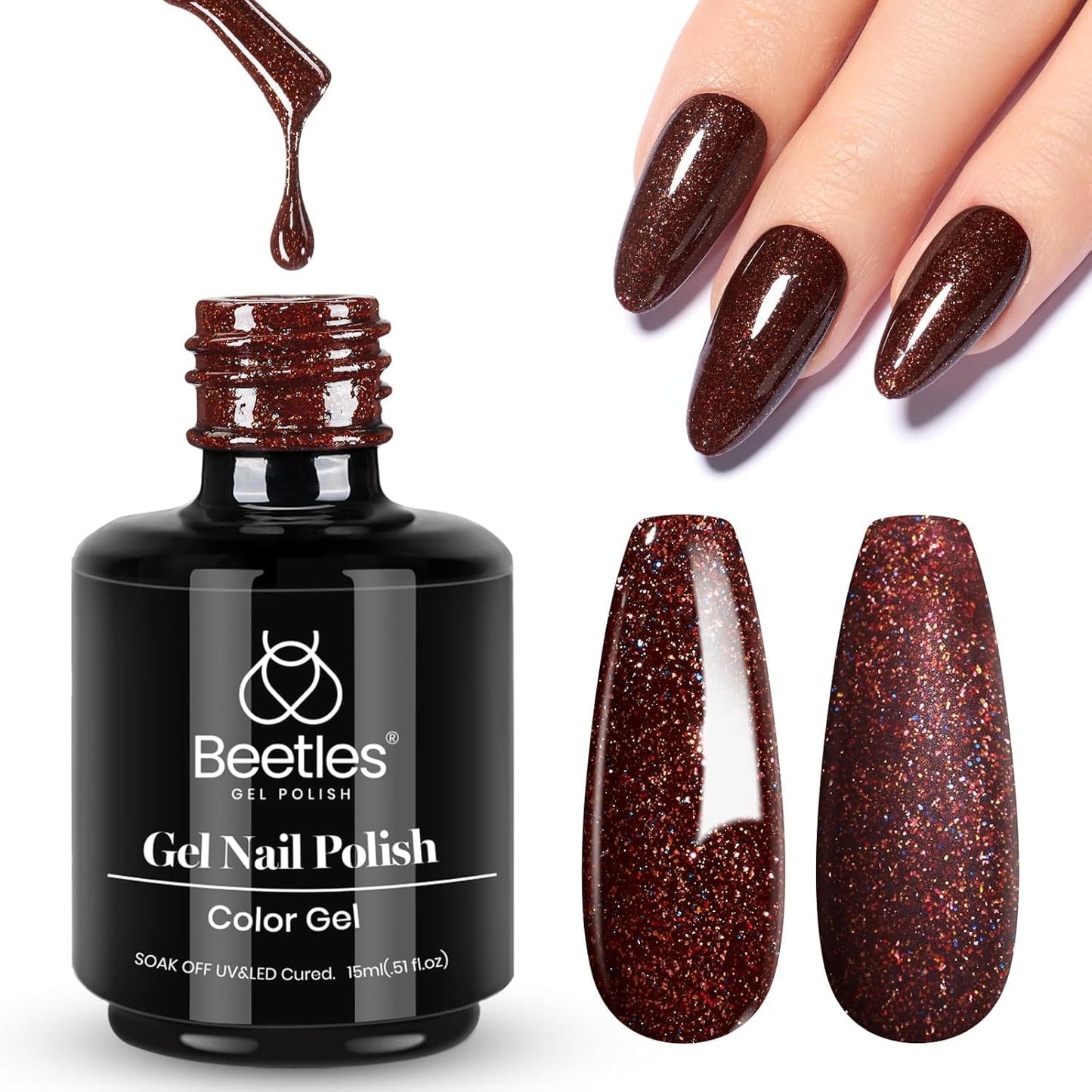 Beetles White Gel Nail Polish,15ml Summer Soak Off UV Gel Polish French Nail Art Manicure Salon DIY Design at Home Gift for Woman - 7DAY'S
