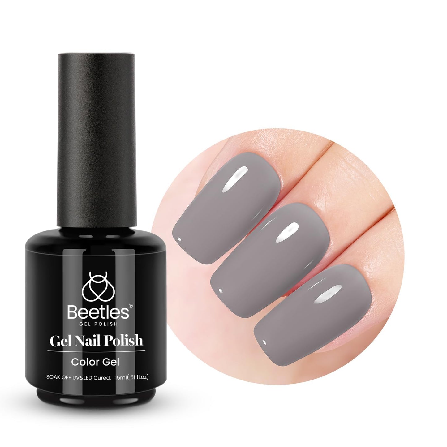Beetles White Gel Nail Polish,15ml Summer Soak Off UV Gel Polish French Nail Art Manicure Salon DIY Design at Home Gift for Woman - 7DAY'S