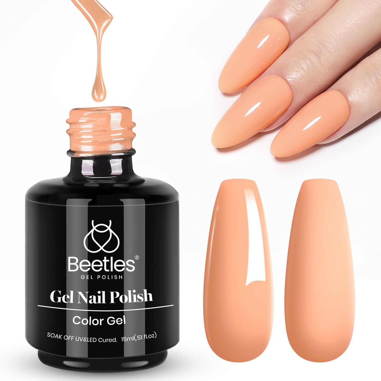 Beetles White Gel Nail Polish,15ml Summer Soak Off UV Gel Polish French Nail Art Manicure Salon DIY Design at Home Gift for Woman - 7DAY'S
