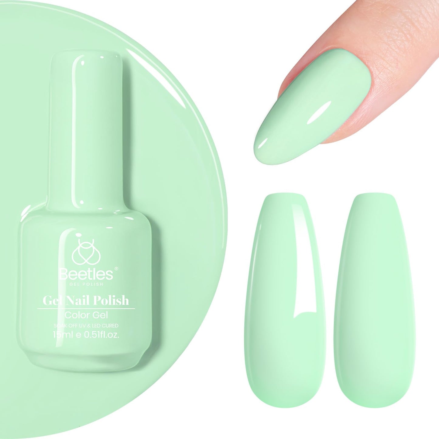 Beetles White Gel Nail Polish,15ml Summer Soak Off UV Gel Polish French Nail Art Manicure Salon DIY Design at Home Gift for Woman - 7DAY'S