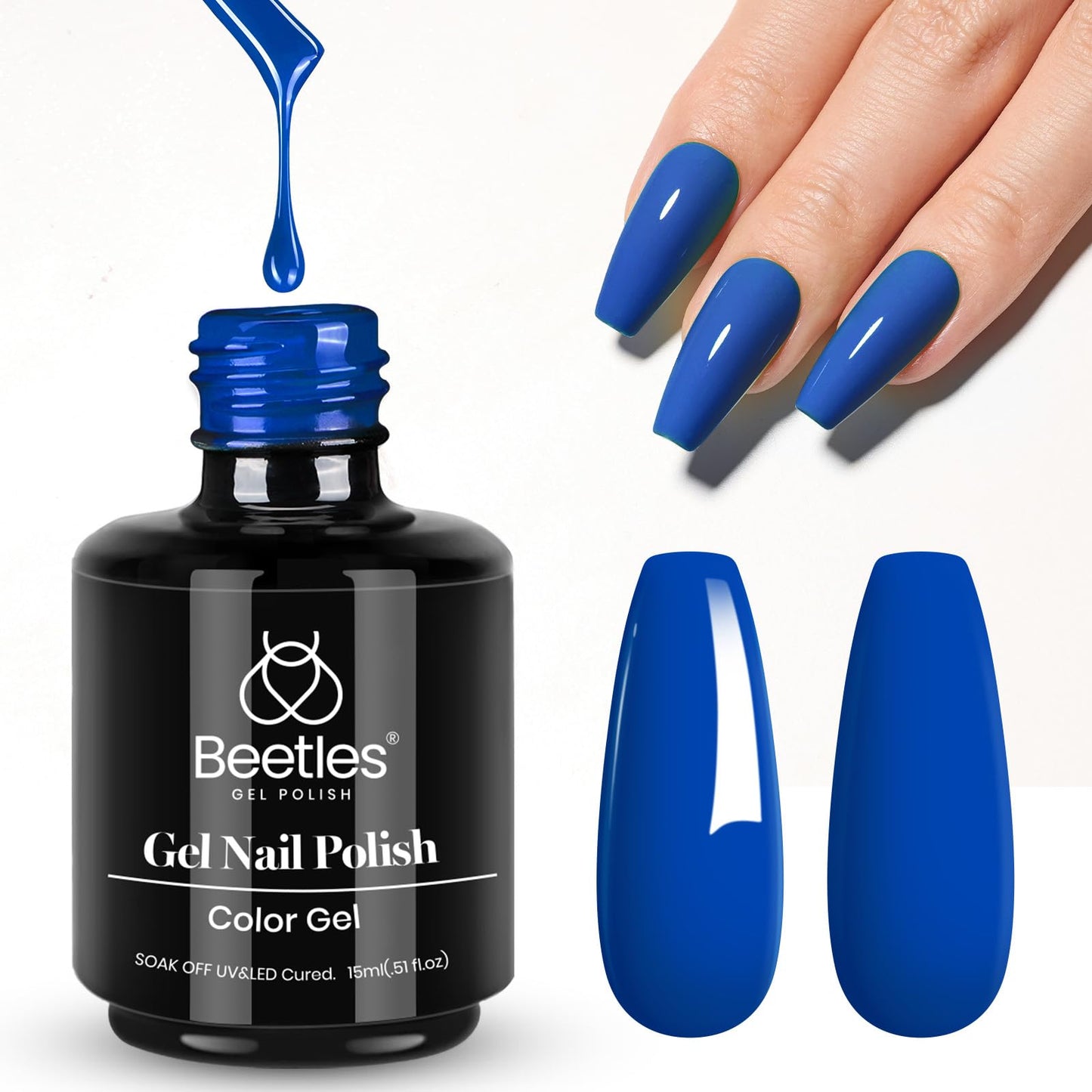 Beetles White Gel Nail Polish,15ml Summer Soak Off UV Gel Polish French Nail Art Manicure Salon DIY Design at Home Gift for Woman - 7DAY'S