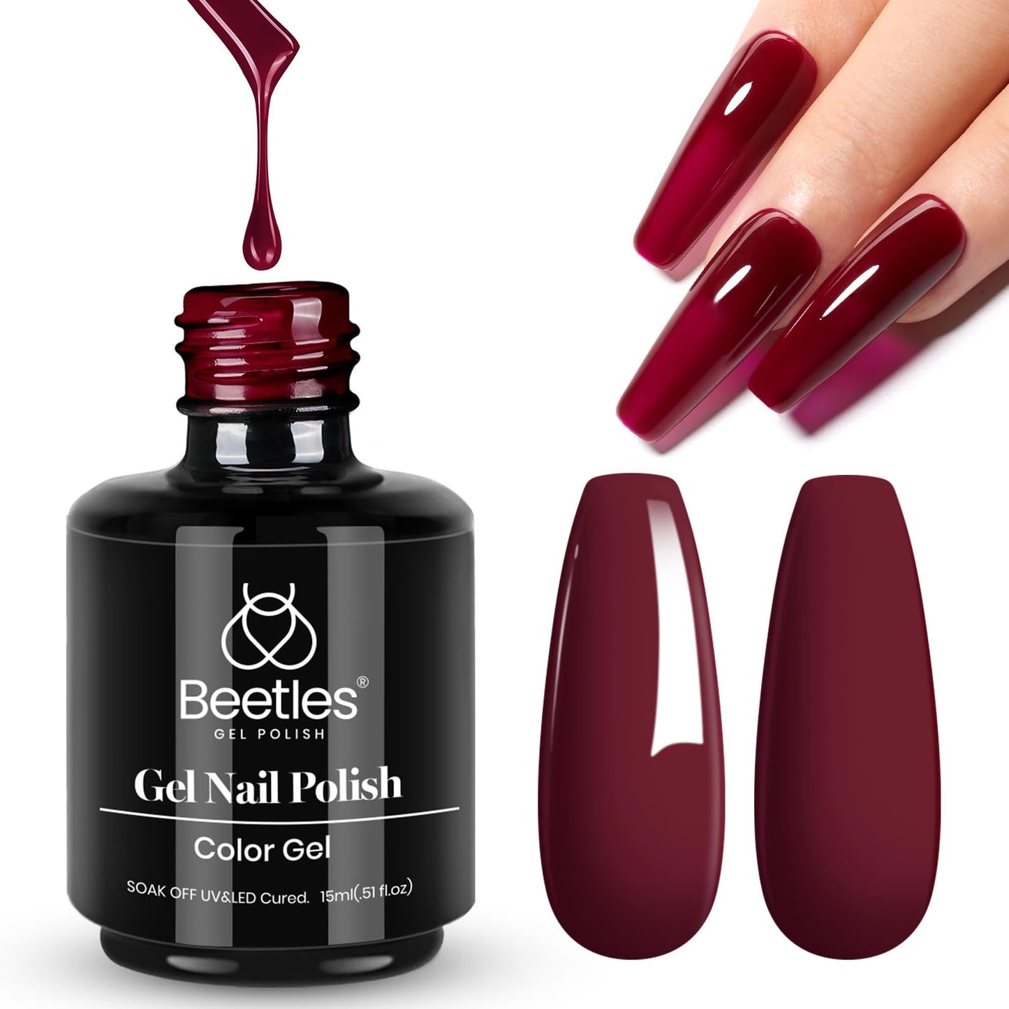 Beetles White Gel Nail Polish,15ml Summer Soak Off UV Gel Polish French Nail Art Manicure Salon DIY Design at Home Gift for Woman - 7DAY'S