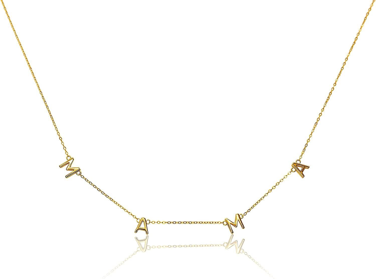 Benevolence LA Mama Necklace Dainty Necklace; 14k Gold Dipped Necklaces For Women; Gifts for Mom | 14 Gold Necklace; Mother's Necklace; Necklaces for Mom; Designed in California - 7DAY'S